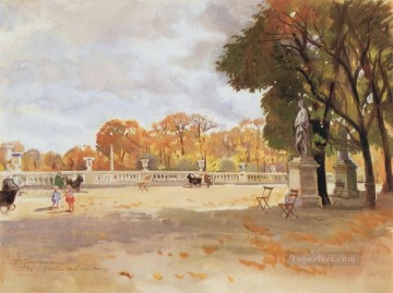 landscape Painting - the luxembourg gardens 1946 landscape